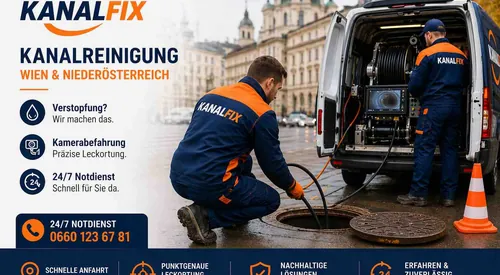 Fachgerechte Kanalreinigung Notdienst in Wien und Niederösterreich